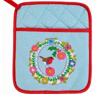 NWT $24 ULSTER WEAVERS Frosty Garland Pot Holder Mitten Mitt